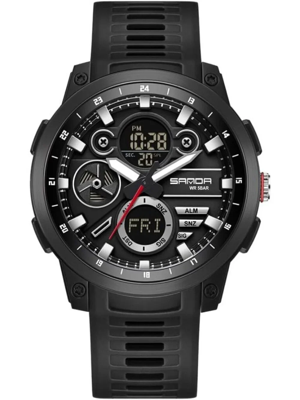 Men's Black Analog Quartz Stainless Steel Military Electronic LED Digital Watch